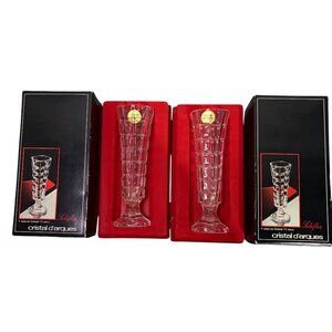 Cristal DArques Soliflor 17cm Crystal Vase Set Of 2 With Boxes
